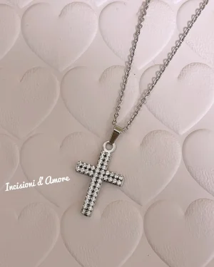 Collana croce strass – Incisioni D'Amore